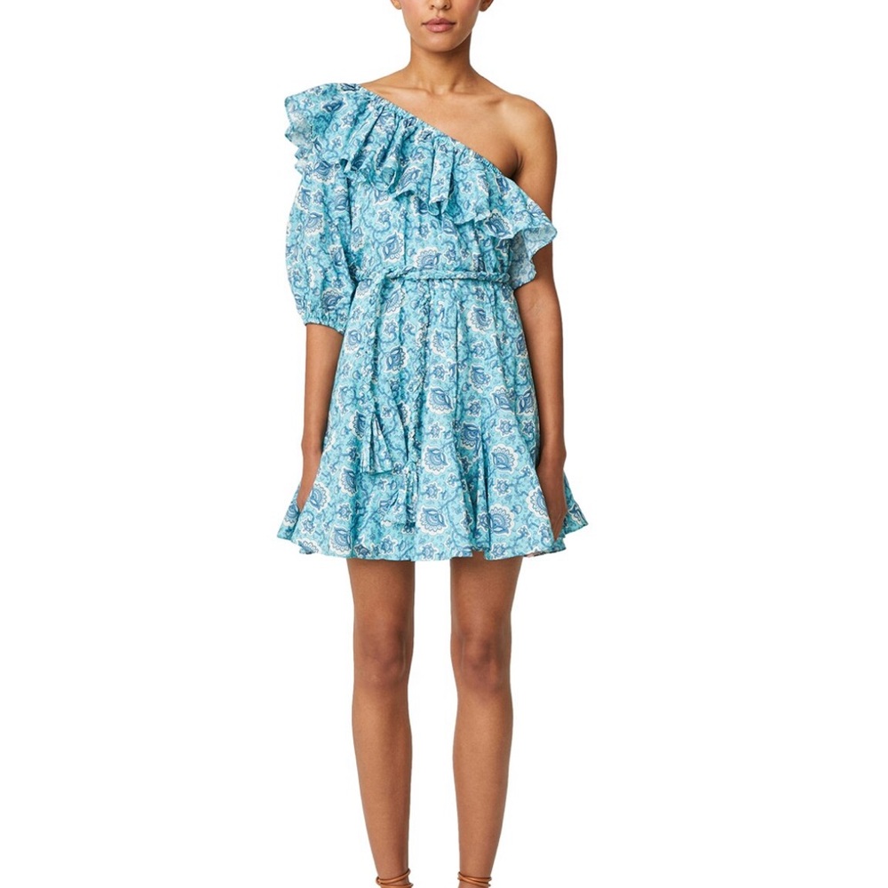 RHODE Blue Asymmetrical One-Shoulder Dress